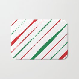 Christmas Stripes Bath Mat | Ribboncandy, Candycane, Minimilist, Stripes, Xmas, Modern, Christmas, Graphicdesign, Diagonal, Happyholidays 