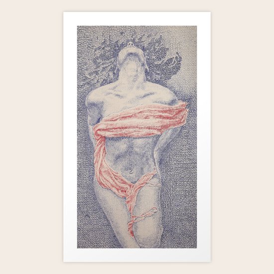 Girl in blue Art Print