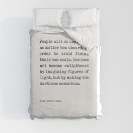 Making the darkness conscious - Carl Gustav Jung Quote - Literature - Typewriter Print Duvet Cover