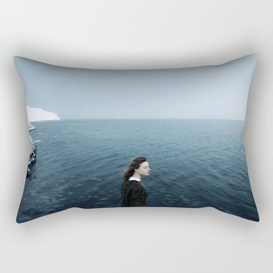 Girl ocean ice mountain Rectangular Pillow