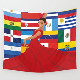hispanic heritage woman Wall Tapestry