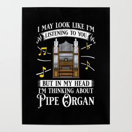 Pipe Organ Piano Organist Instrument Music Poster