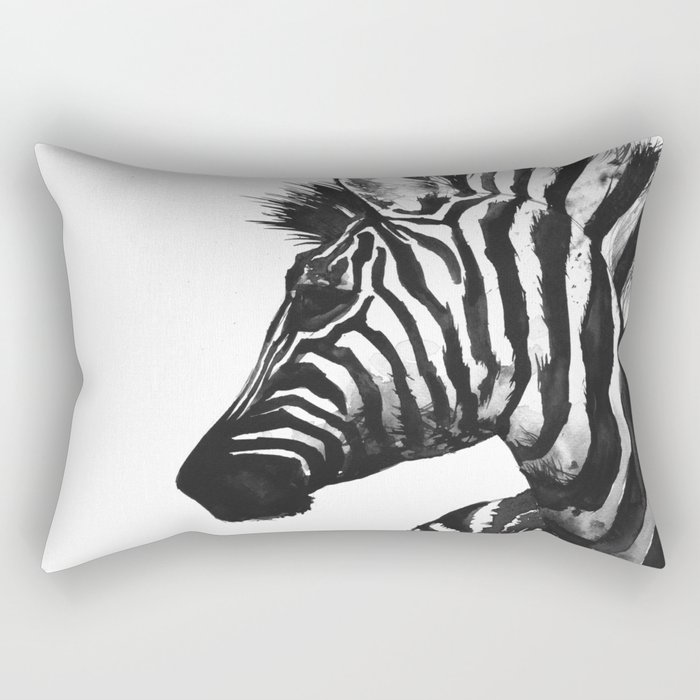 Zebra head - watercolor art Rectangular Pillow