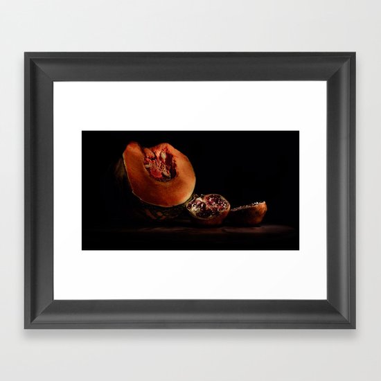 Food (pumpkin and pomegranate) Framed Art Print