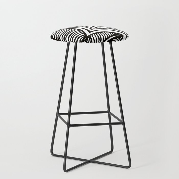 Floral Pattern | Tropical Flower Design | Black and White | Bar Stool