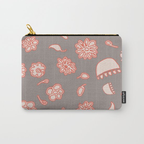 floral black and red Carry-All Pouch