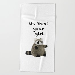 Stealthy Raccoon Beach Towel