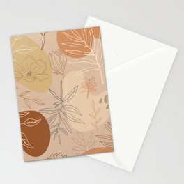 Orange Abstract Desert Pattern Stationery Cards
