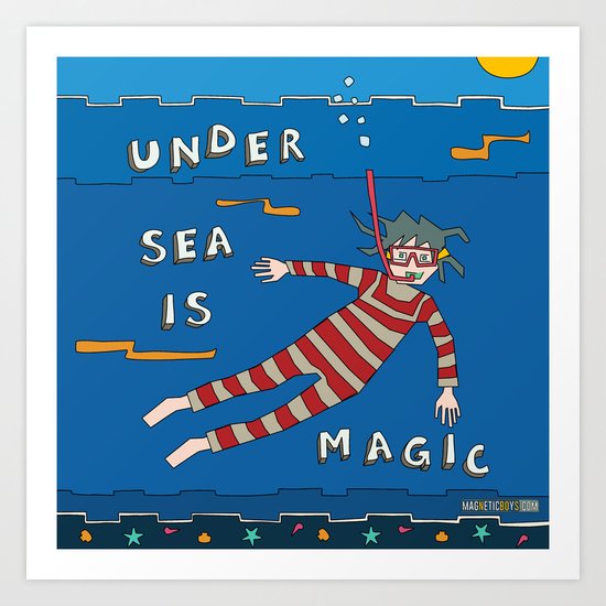 Snorkeling Boy Art Print