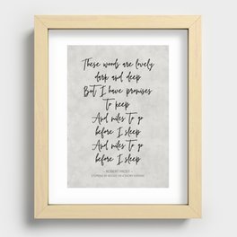 These Woods - Robert Frost Quote Recessed Framed Print