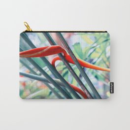 Beautiful Heliconia Flower In Indonesian Jungle Carry-All Pouch | Jungle, Orange, Pastelsoft, Color, Exotic, Heliconia, Red, Leaf, Curated, Botanical 