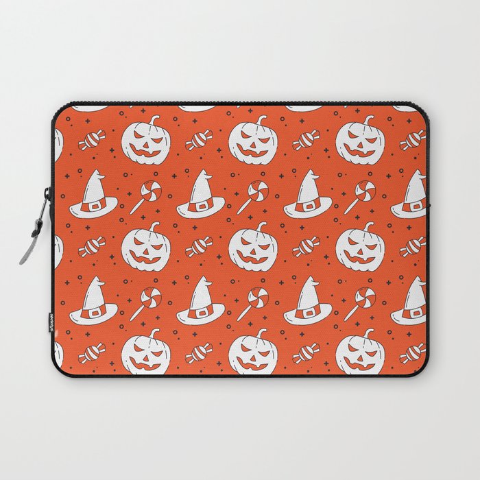 Pumpkin Witch Halloween Background Laptop Sleeve