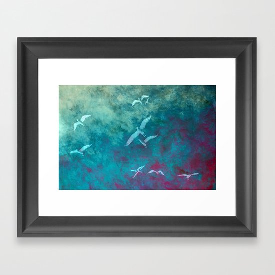 Fleeing the storm Framed Art Print