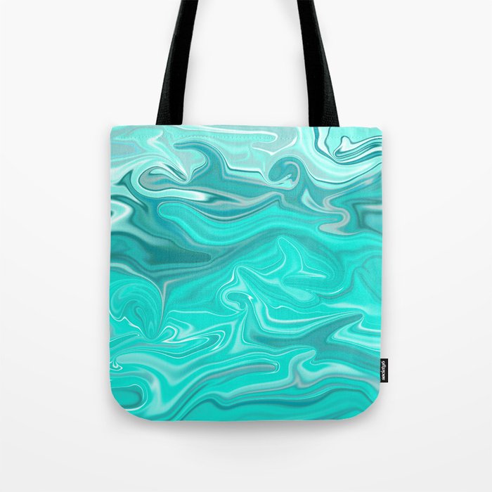 Turquoise Marble Texture Tote Bag