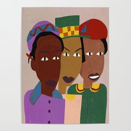 Three Friends by William H. Johnson Poster