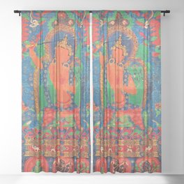 Manjushri Bodhisattva & Buddhist Deity Arapachana Sheer Curtain
