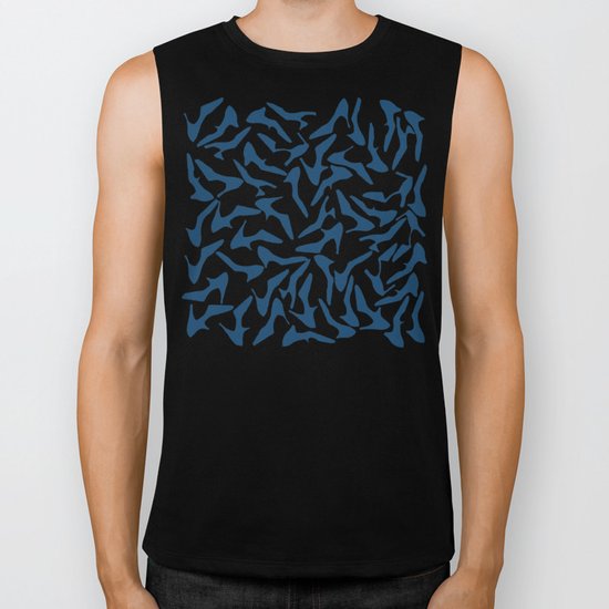 Shoes Navy on White Biker Tank