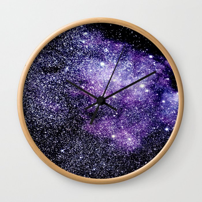 Galaxy Stars Violet Blue Wall Clock