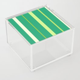 Green and White Striped Background Acrylic Box