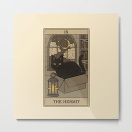 The Hermit Metal Print | Witchcraft, Astrology, Star, Horoscope, Zodiac, Kitten, Tarot, Kitty, Cute, Moon 