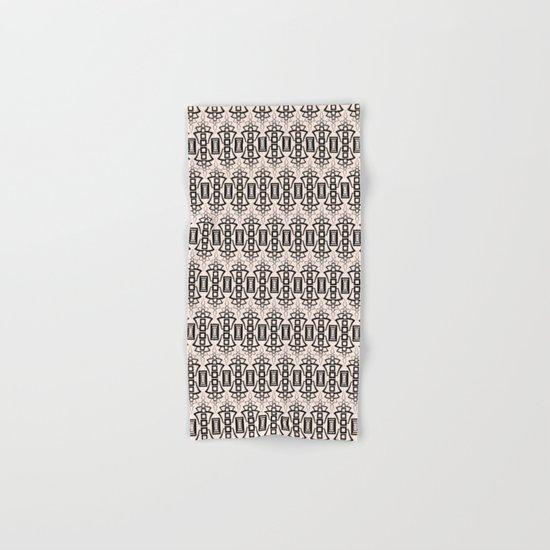 Art Deco . Black and beige pattern . Hand & Bath Towel