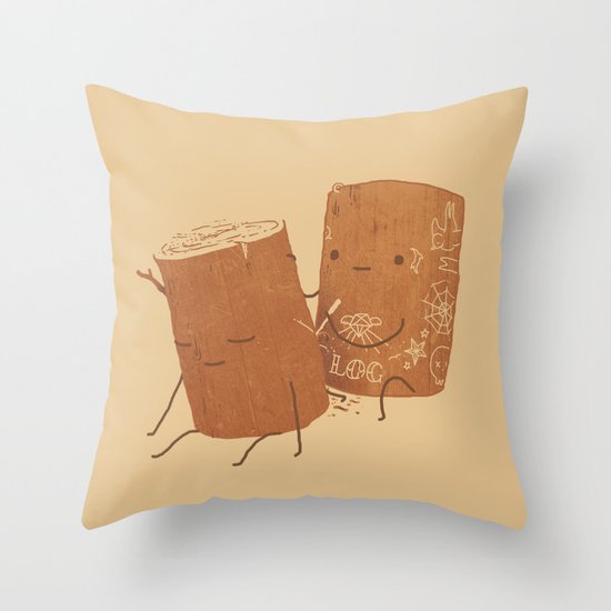 Loggy Modification Throw Pillow
