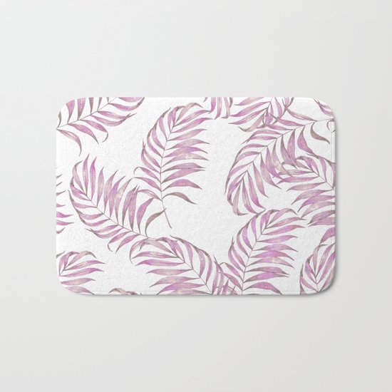 Pink Leaves Bath Mat