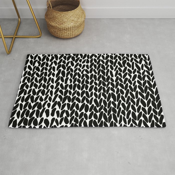 Hand Knitted Black S Rug by Emeline Society6