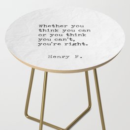 Henry F. quote 60 Side Table