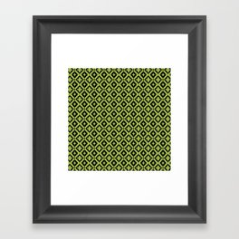 Light Green and Black Ornamental Arabic Pattern Framed Art Print