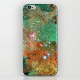Colorful Cosmos | Teal & Dark Red iPhone Skin