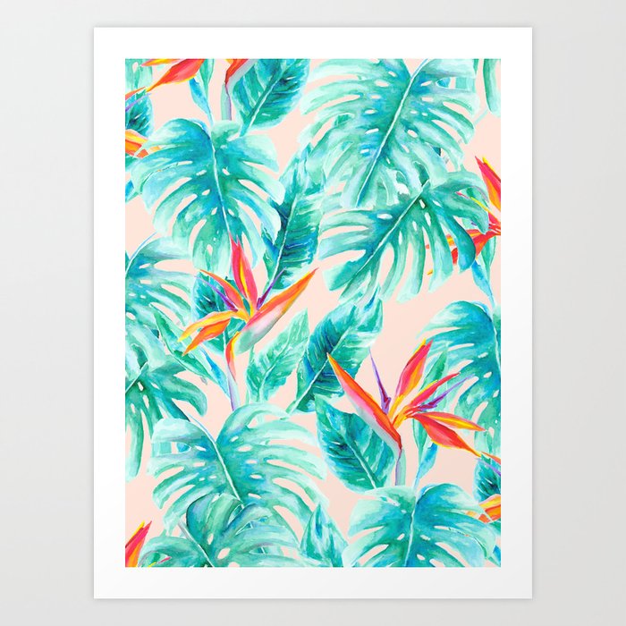 Tropical Paradise Pale Peach Art Print