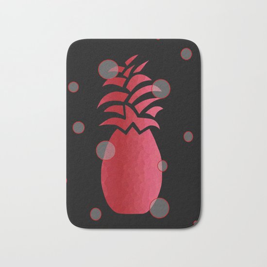 Tropical Red and Black Bath Mat