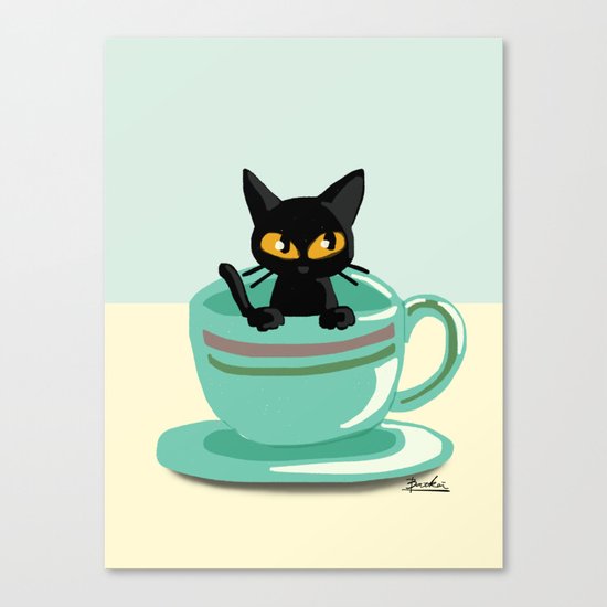 Cat in the cup Canvas Print