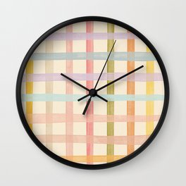 Pastel plaid Wall Clock