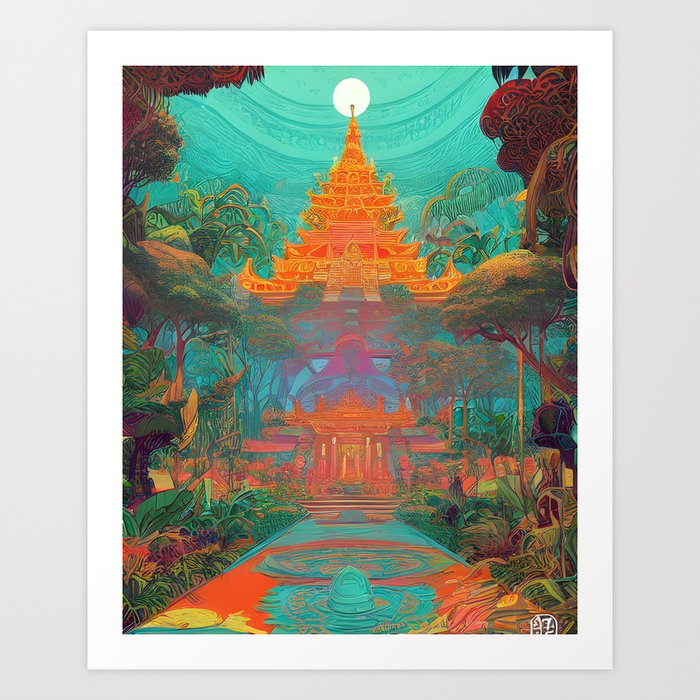 Colorful temple 2 Art Print