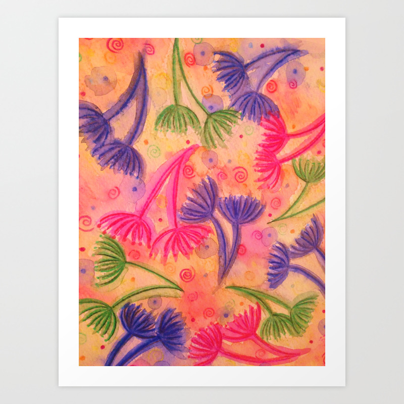 Cow Parsley 3 Happy Neon Pink Cherry Acid Green Nature Floral