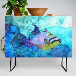 Colorful Tropical Fish Art - Sea Queen Credenza