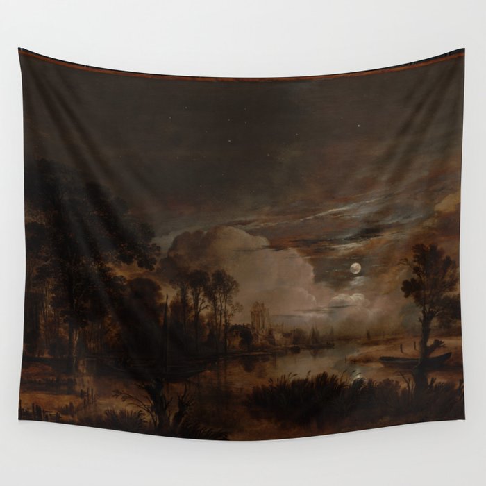 Moonlit landscape tapestry sale