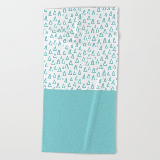 Triangles Mint Beach Towel