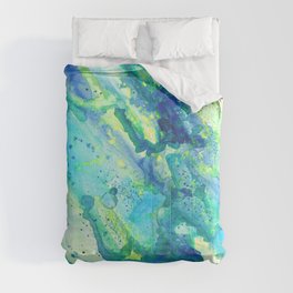 Caribbean Blues Abstract Comforter
