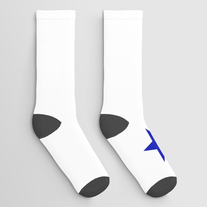 BLUE STAR WITH WHITE SHADOW. Socks