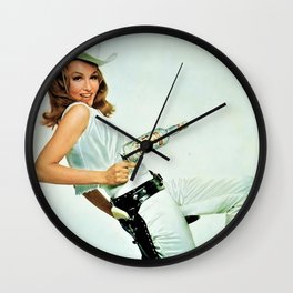 Vodka Martini - Julie Newmar Cowgirl - When I say Bloody Mary...Alcoholic Beverages Vintage Poster Wall Clock