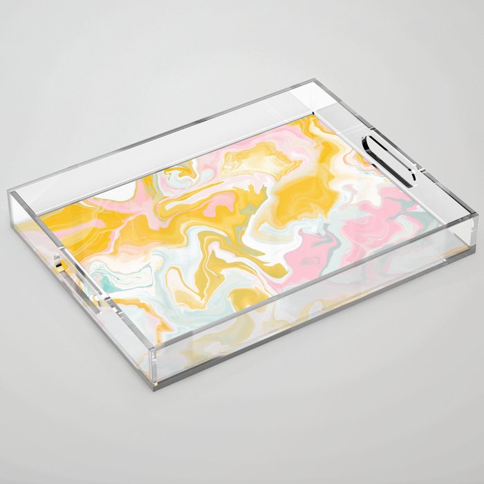 Pretty digitally created marble design Acrylic Tray