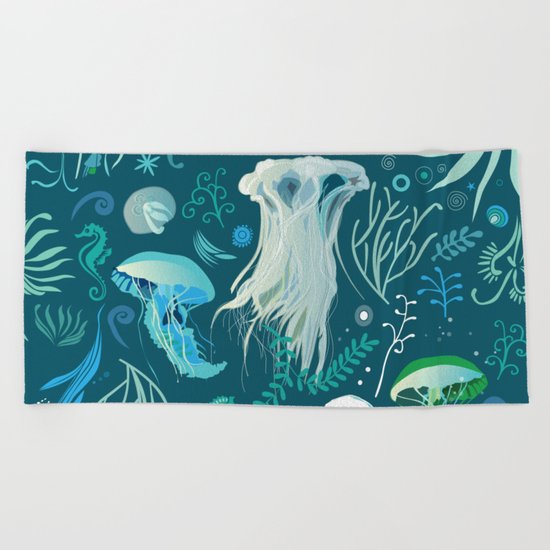 Aqua pattern Beach Towel