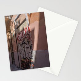 Spain Photography - Street Graffiti In A Narrow Dark Street Stationery Card
