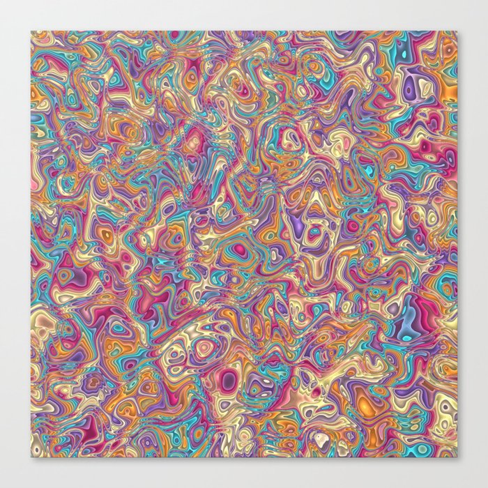 Trippy Colorful Squiggles 3 Canvas Print