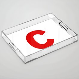 letter C (Red & White) Acrylic Tray