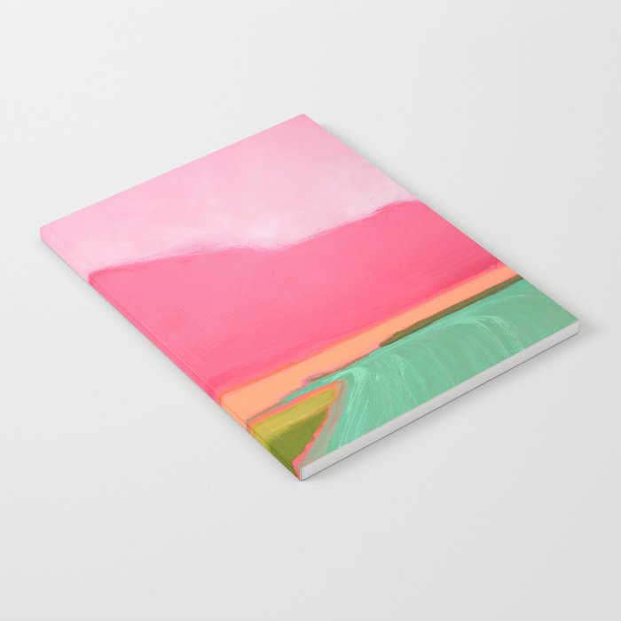 Pink and green abstract landscape - Memorial Day, Revisited Notebook