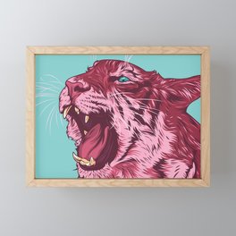 Magenta tiger Framed Mini Art Print